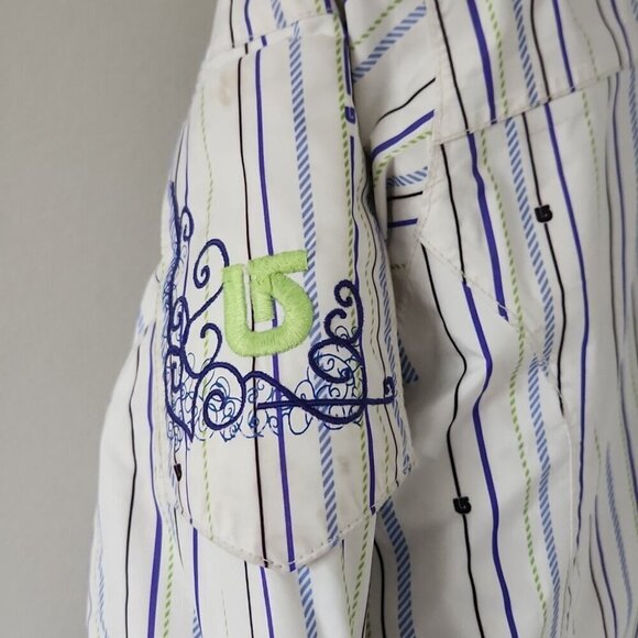 BURTON | Snowboard ski jacket striped white purple sz 10 12 - Picture 4 of 8